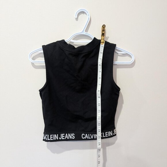 Calvin Klein Black Milano Jersey Tank Top Athleisure Women's XS Streetwear - Picture 6 of 7